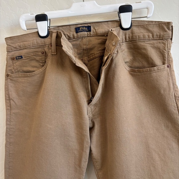 Polo Ralph Lauren The Varick Slim Straight jeans, men’s size 36/34 Khaki - Picture 7 of 7